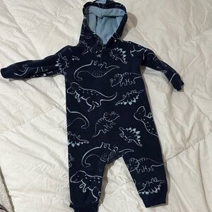 Navy Dinosaur Print Baby Onesie